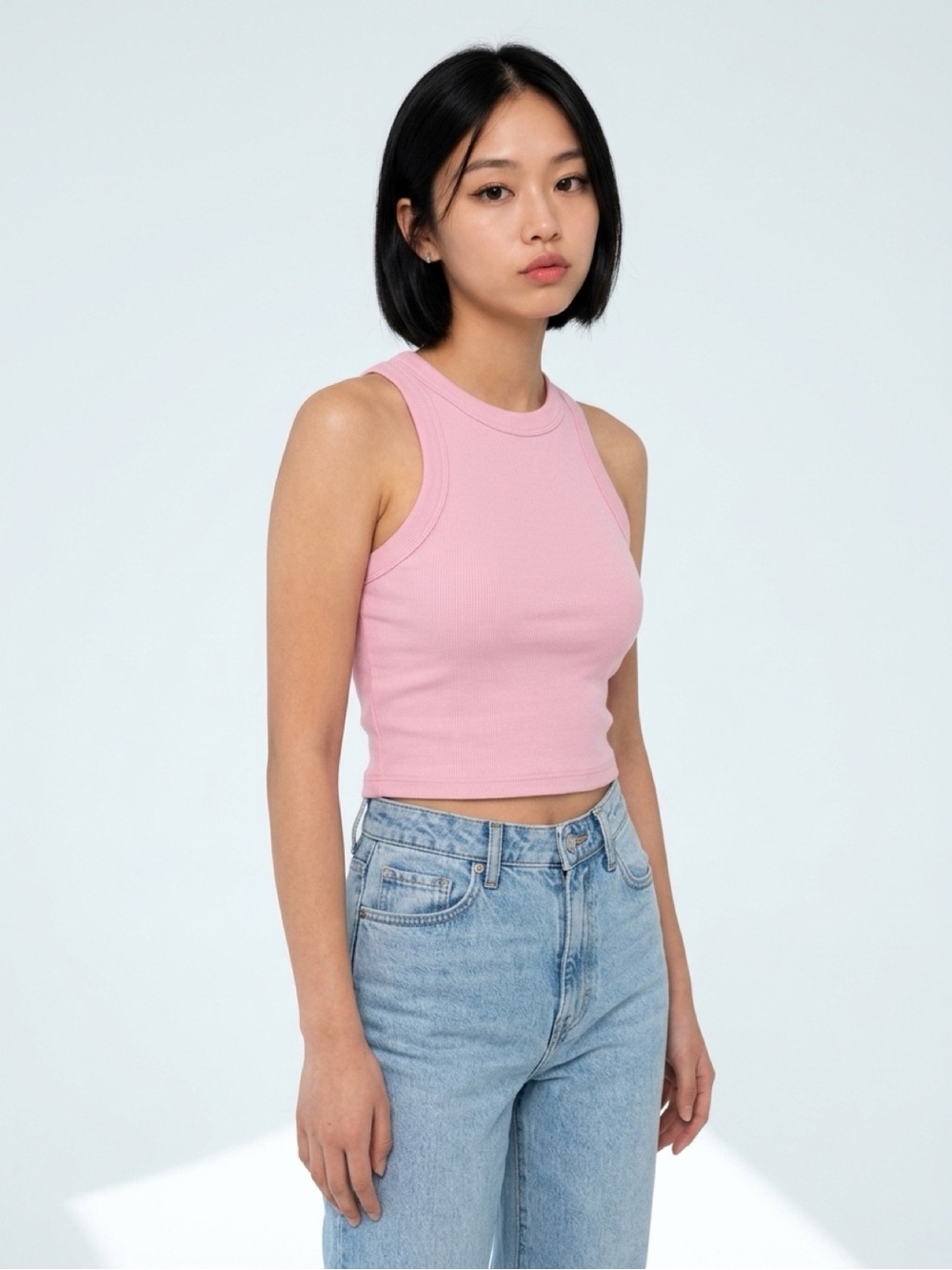 Old Navy Pink Ribbed Racerback Tank Top